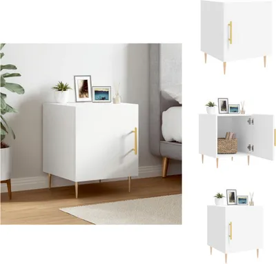 Obrázek produktu pro vidaXL Noční stolek bílý 40x40x50 cm materiál na bázi dřeva - Noční stolky