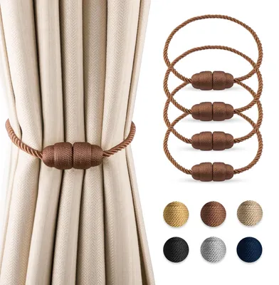 Immagine prodotto di Set di 4 supporti magnetici per tende, realizzati in poliestere