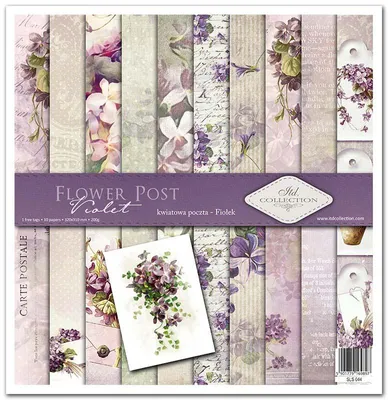 Zdjęcie produktu dla Zestaw papierów do scrapbookingu 30x30 - Itd Collection - Flower Post Violet