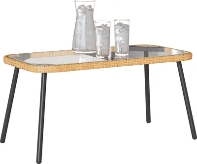 Obrázek produktu pro vidaXL Konferenční stolek hnědý a černý 90 x 45 x 43 cm z poly-rattanu