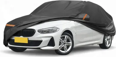 Produktbild von Autoabdeckung fš¹r BMW 1er F20/F21/F40/F41/G40/G41 2011-2024 PEVA Spunlace Baumwolle Outdoor Voll Autoabdeckung Alle Wetter Wasserdicht mit Passagiertš¹r Rei?verschluss Schwarz