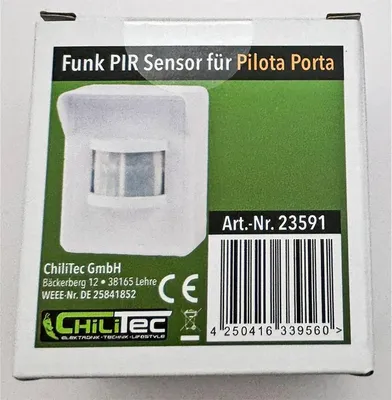 Produktbild von Funk-Klingel PIR Sensor "Pilota Porta" Bewegungsmelder, Batteriebetrieb, IP44