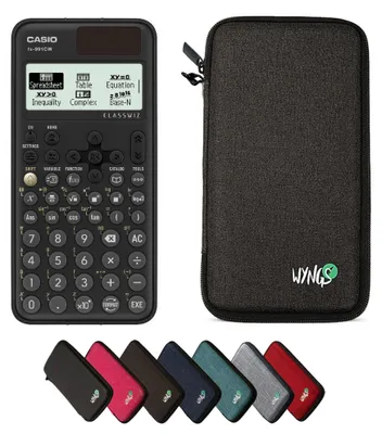 Produktbild von Casio fx-991CW ClassWiz inkl. WYNGS Schutztasche Dunkelgrau - Wissenschaftlicher Taschenrechner - Basic Set