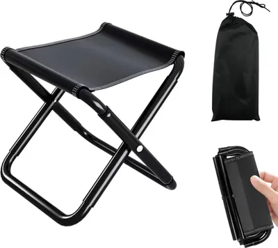 Produktbild von Campinghocker Klappbar, Mini-Klappstuhl fš¹r den Au?enbereich, Mini-Klapphocker und Leicht Sitz Falthocker Klappbar fš¹r Reisen Wandern Garten Angeln Grillen Strand mit Aufbewahrungsbeutel