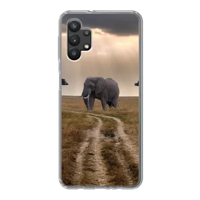 Produktbild von MuchoWow® Handyhülle Schutzhülle Hülle für Samsung Galaxy A32 5G Elefant - Tiere - Wiese - Sonne Silikon Softcase Handy Hülle - Softcase