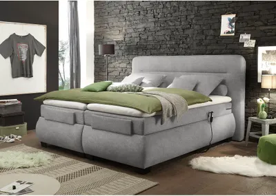 Produktbild von Boxspringbett 180x200 cm elektrisch verstellbar EDIRNE-09 in Uran 02 schlamm
