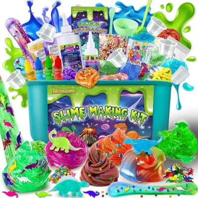 Immagine prodotto di Kit per slime fai da te - Slime kit galattico 27 pezzi - Effetto glow in the dark - Per bambini da 3 anni