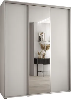 Produktbild von MEBLE KRYSPOL Davos 3 Schrank, drei Türen - 235,2x190x45 cm - Weiß Weiß Silber