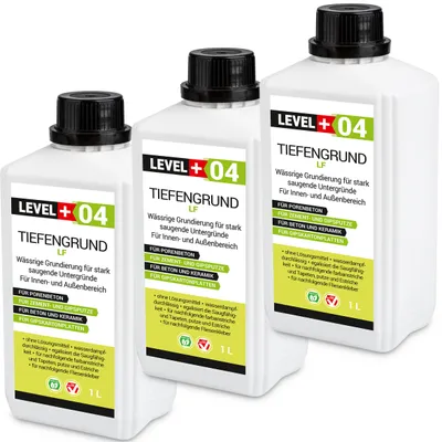 Produktbild von Tiefgrund Universal 3L Grundierung Haftgrund Tiefengrund Wand Boden LF Innen Außen LEVEL+ RM04