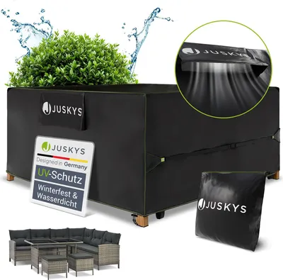 Produktbild von Juskys Gartenmöbel Abdeckplane CoverSafe Pro 200x200x90 cm - wasserdicht, UV-Schutz mit Lüftungsschlitz
