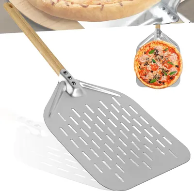 Produktbild von Perforierter Pizzaschieber - Ideal für selbstgemachte Pizza - 30 cm