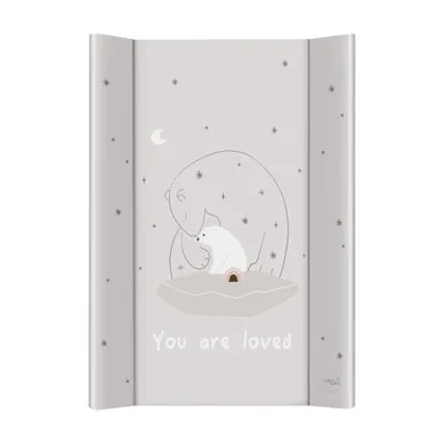 Produktbild von CEBA BABY Harte Wickelauflage 50x70 cm – Wickelbrett mit Klettbefestigung, Basic, sicher & stabil (Polar Bears)