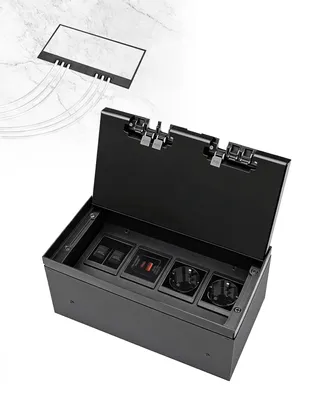 Bodensteckdose 2-fach mit USB-C PD20W, RJ45, Edelstahl