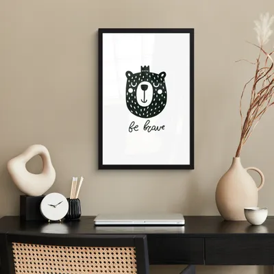 Produktbild von MuchoWow® MuchoWow® Gerahmtes Poster Bär - Zitate - Kinder - Jungen - Mädchen - Baby - Kinder 40x60 cm - Poster mit zchwarzem Bilderrahmen - Papierdruck - Wandbilder