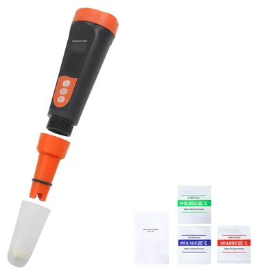 Produktbild von SucceBuy pH-Meter mit Mehrfachmessung für pH/EC/TDS, Wasserdichte IP68-Sonde, Tragbares Tester-Set mit Kalibrierpulver, VA-Display, Messgerät für Wasserqualität