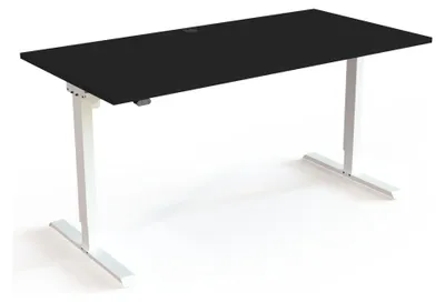 Produktbild von STIER Elektrisch höhenverstellbarer Schreibtisch 501-20 160 x 80cm Schwarz/Weiß