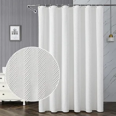 Produktbild von Famanu Duschvorhang Modernes Blattmuster - Wasserabweisend, 180 x 180 cm