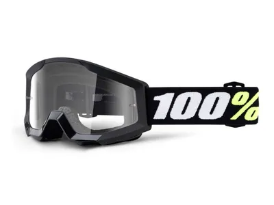 Produktbild von 100% Strata Mini Goggle - Clear unis black - Kinder-Motocrossbrille mit große...