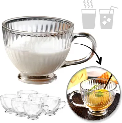 Zdjęcie produktu dla Flamenco Mystique Zestaw 6 dużych szklanych kubków o pojemności 380 ml do serwowania napojów SZK150ZESTAW6