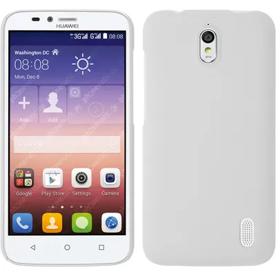 Produktbild von PhoneNatic Case kompatibel mit Huawei Y625 - Hülle weiß gummiert Hard-case + 2 Schutzfolien