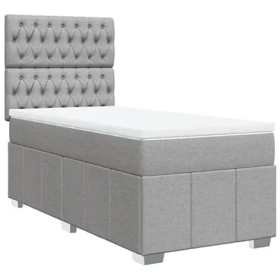 Obrázek produktu pro vidaXL Postel Boxspring s matrací Světle šedá 100x200 cm Látka