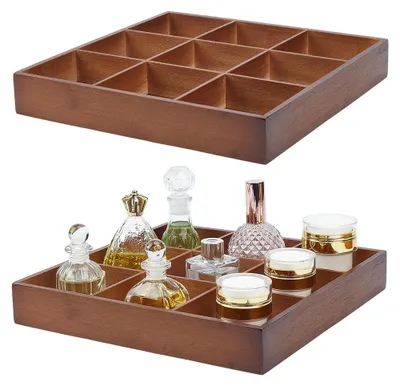 Productafbeelding van Solidchoice - Set van 2 Houten Sorteringsbladen met 9 Vakken