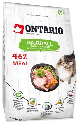 Productafbeelding van Krmivo Ontario Kattenvoer tegen haarballen, 0,4 kg