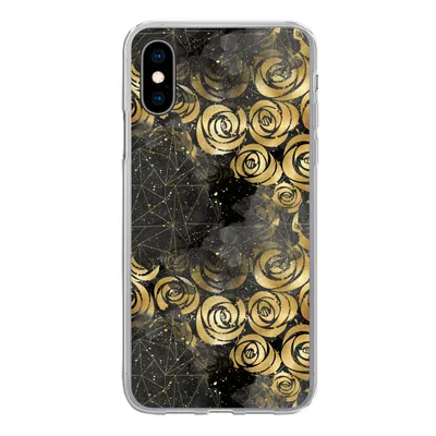 Produktbild von MuchoWow® Handyhülle Schutzhülle Hülle für iPhone X Marmor - Gold - Rose - Muster Silikon Softcase Handy Hülle - Handyhülle