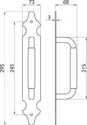 Produktbild von Geschmiedeter Ziertürgriff UK1 KW, schwarz