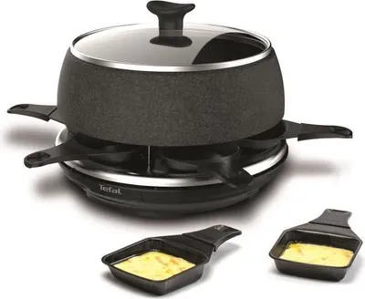 Produktbild von Tefal Cheese'N'Co Raclette-Grill & Fondue RE12C8, 6 Person(en), Thermoplast, Schwarz, Rund, 1,1 m, 850 W