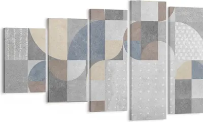 Produktbild von Bild auf Leinwand - Leinwandbild - 5 Teile - Geometrie Kunst Stein - 100x60cm - Wand Bild - Wanddeko - Wandbilder - Leinwanddruck - Bilder - Wanddekoration - Leinwand bilder - Wandbild - EG100x60-4621