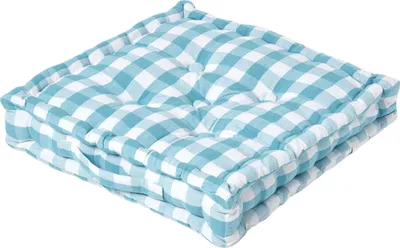 Immagine prodotto di HOMESCAPES Cuscino per seduta a scacchi blu 50 x 50 cm