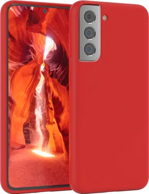 Produktbild von EAZY CASE Silikonhülle für Samsung Galaxy S21 5G Silikon Backcover Schutz in Rot