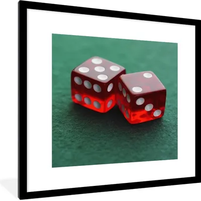Produktbild von MuchoWow® Gerahmtes Poster Zwei Würfel 40x40 cm - Poster mit Schwarzem Bilderrahmen Wandposter Rahmen Foto Bilder - Poster - Plakat im Rahmen