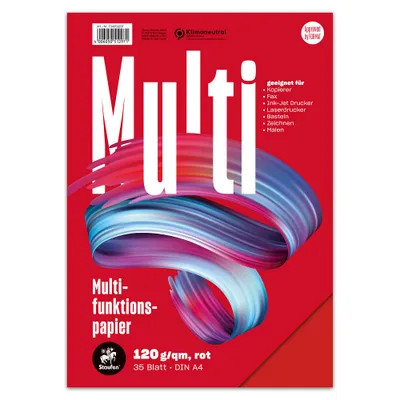Zdjęcie produktu dla Staufen® 734051297 Papier wielofunkcyjny 7X PLUS - A4, 120 g/m², czerwony, 35 arkuszy