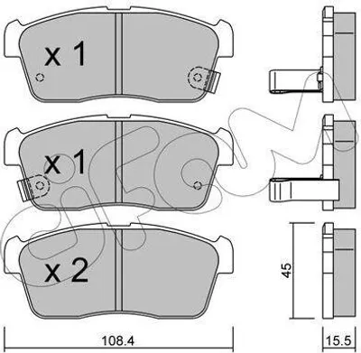 Produktbild von CIFAM 822-415-0 Bremsbeläge Satz Vorne Bremsklötze für DAIHATSU SIRION (M3) für SUZUKI Alto (GF) für NISSAN PIXO (UA0)