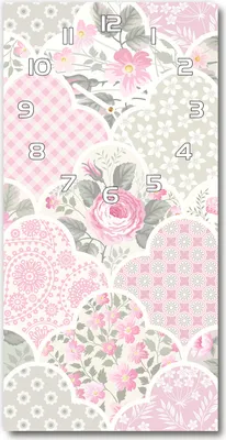 Produktbild von Wanduhr aus Glas – 30x60 cm - Glasbild - Glasuhr - Gehärtetes Glas -Rosen