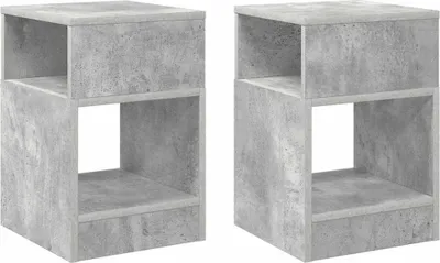 Produktbild von "SALE 2026"Sofatisch/Beistelltische - elegante Design - 2er Set - Beton Grau 30,5 x 30 x 45 cm Holzwerkstoff - für Wohnzimmer, Eingang DE6318932