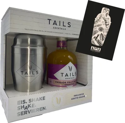 Produktbild von Tails Passion Fruit Martini Cocktail inkl. Shaker (14,9% vol) 0,5 L- [Enthält Sulfite]