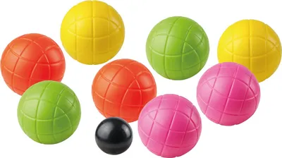 Image de Jeu de boules de pétanque, 8 boules en plastique, 4 couleurs, boule cible