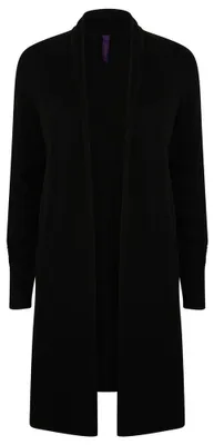 Produktbild von Henbury - Strickjacke für Damen, offen, Lang geschnitten LT4936 (XS) (Schwarz)