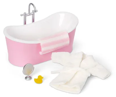 Immagine prodotto di Set da bagno della casa delle bambole Lundby - vasca da bagno accessori rosa