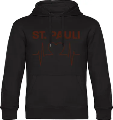 Produktbild von multifanshop Kapuzen Sweatshirt - St. Pauli - Herzschlag, schwarz, Größe XXL