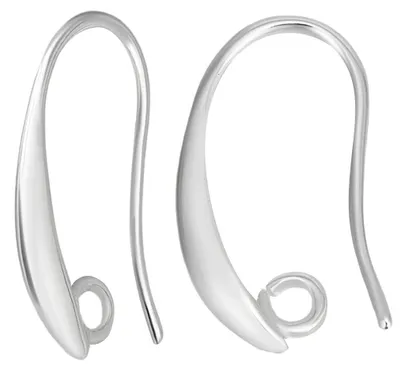 20 Paar Ohrhaken 925 Sterlingsilber plattiert, 2 mm Schlaufen