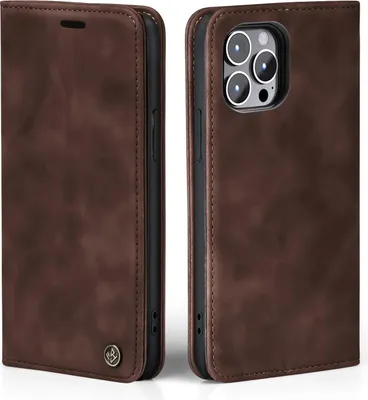Produktbild von Handy Hülle für Apple iPhone 13 Pro Max Klapphülle Bookcase Flip Cover Handy Tasche Etui Farbe: Dunkelbraun