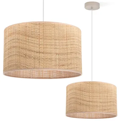 Produktbild von Rattan Pendelleuchte KASZMIR 1-flammig Beige Ø35 cm E27