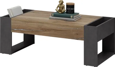 Produktbild von Couchtisch >Lurlene< in Flagstaff dunkel - 110x41x60cm (BxHxT)