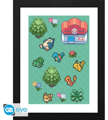 Produktbild von POKEMON - Framed print "Pixel Art" (30x40)