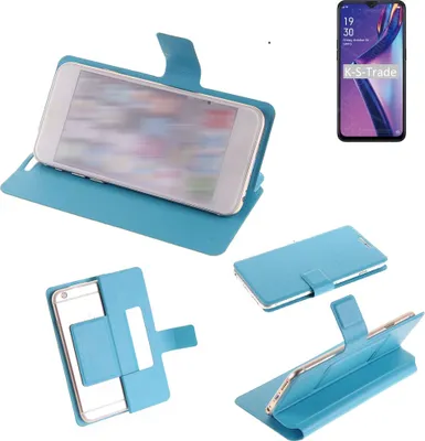 Produktbild von K-S-Trade Schutzhülle Handyhülle kompatibel mit Oppo A12s Flip cover Handy case Smartphone Klapphülle blau