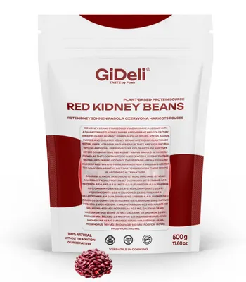 Obrázok produktu pre Červené fazule Kidneybohnen, 500g, sušené, vegánske, bohaté na bielkoviny a vlákninu, GiDeli